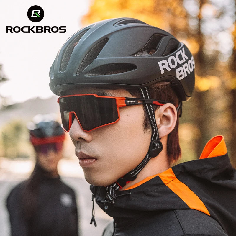 ROCKBROS Polarized Photochromic Cycling Sunglasses UV400 Protection MTB Road Bike Goggles