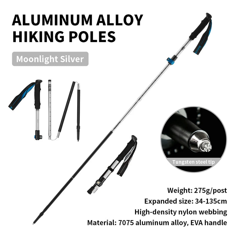 Naturehike Ultralight Folding Trekking Pole – Portable Aluminum Telescopic Walking Stick