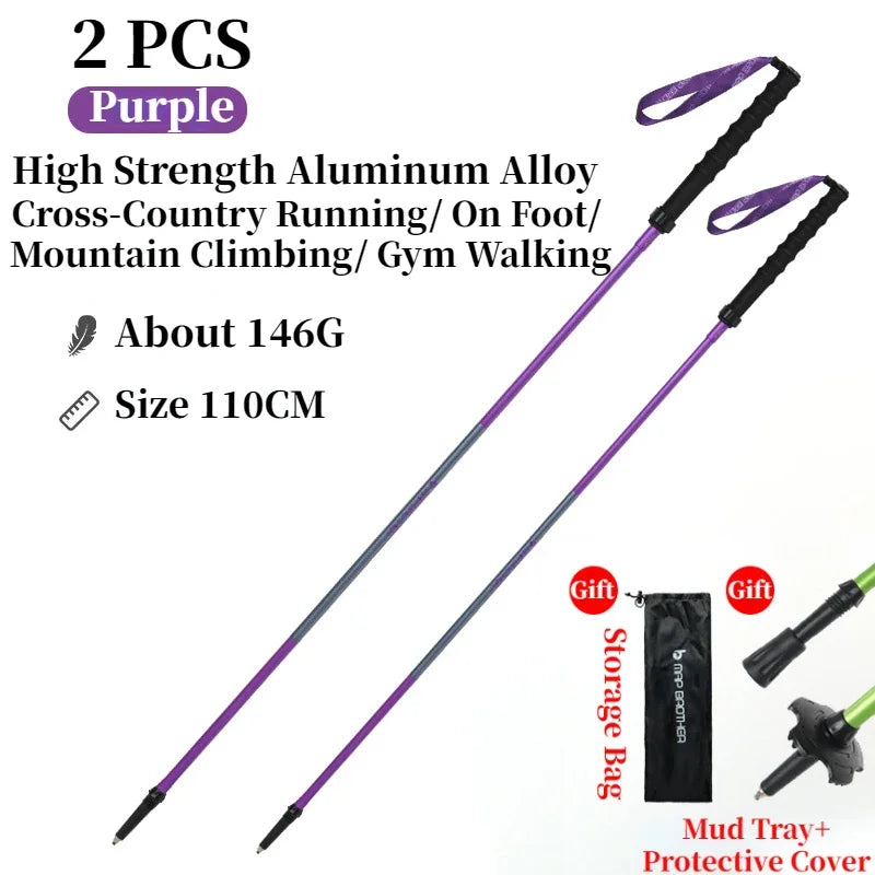 MAP BROTHER M3031 N-Pole Folding Quick Lock Trekking Poles – 7075 Aluminum Alloy Hiking Pole