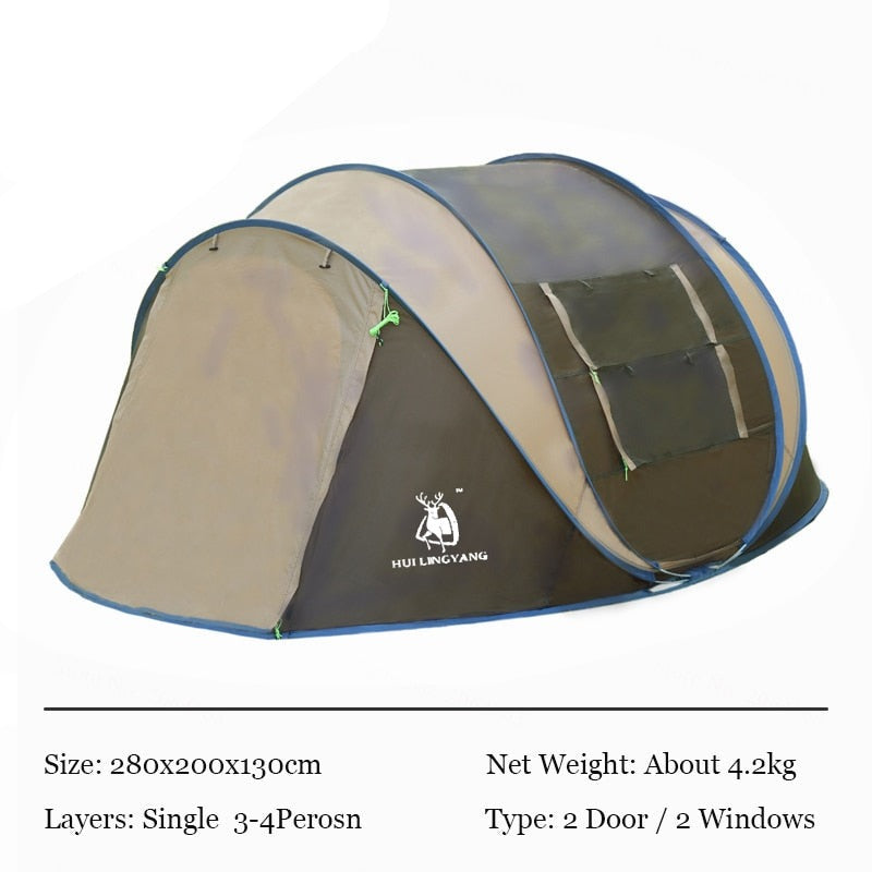 Large Throw Tent Outdoor 4-5-6 Persons Automatic Speed Open Throwing Pop Up Windproof/Waterproof