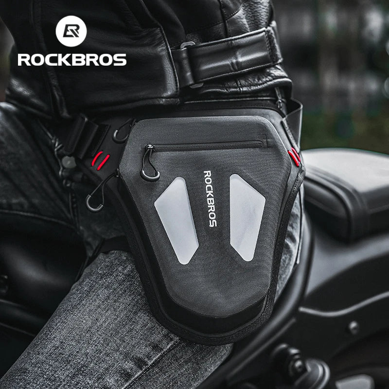 ROCKBROS Waterproof Motorcycle & Cycling Leg Bag | Reflective Waist Crossbody Outdoor Adjustable Bag