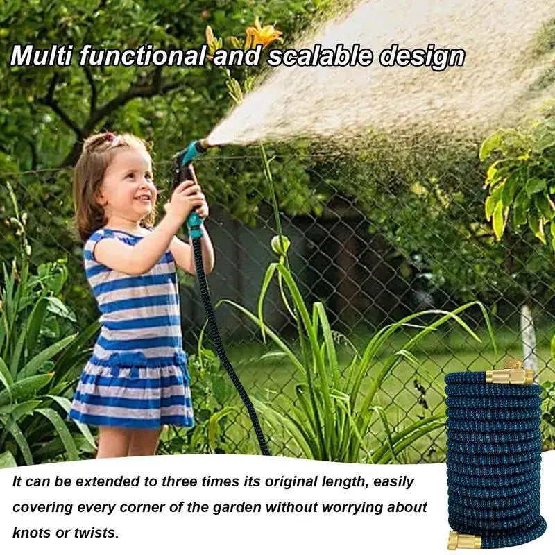 75FT Retractable Garden Hose | High-Pressure Water Hose with 3/4 Copper Connector