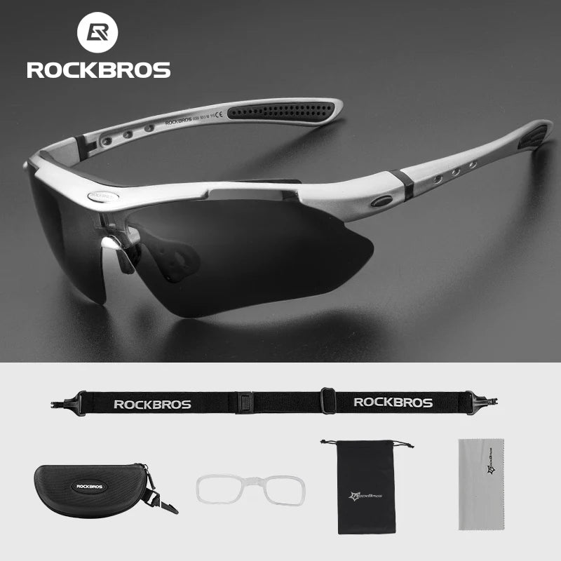 ROCKBROS Polarized Photochromic Cycling Sunglasses UV Protection Goggles for Outdoor Sports