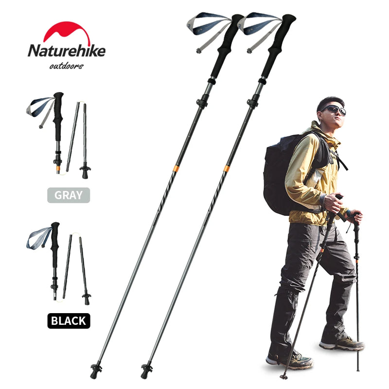 Naturehike Carbon Fiber Trekking Poles – Lightweight Folding Collapsible Hiking Sticks