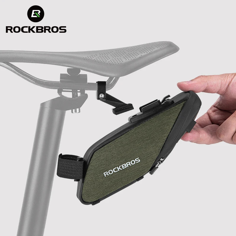 ROCKBROS Waterproof Saddle Bag with Mudguard – Compact Cycling Seat Tail Bag for MTB & Road Bikes