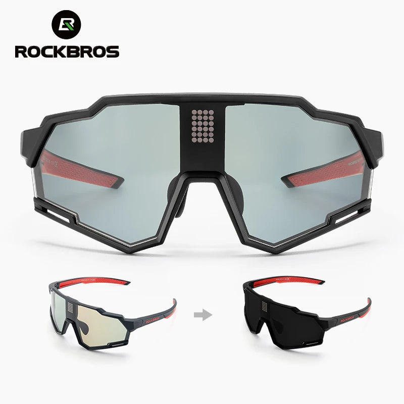 ROCKBROS Polarized Cycling Sunglasses with Smart LCD Color Change, UV400 Protection, Sports Goggles