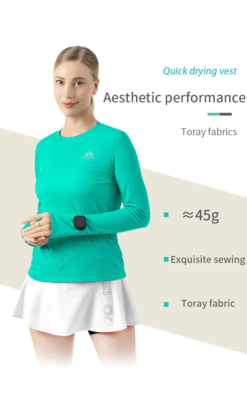 AONIJIE FW5133 Women’s Long-Sleeve Quick-Drying Sports Shirt | Running & Marathon Training Tee