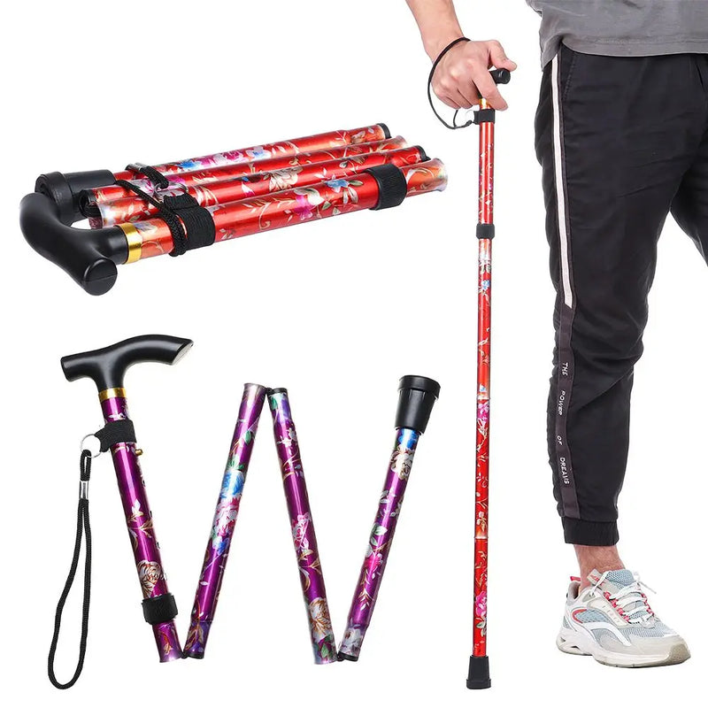 Collapsible Telescopic Walking Cane: Perfect Elderly Care Gift for Adults and Outdoor Adventures