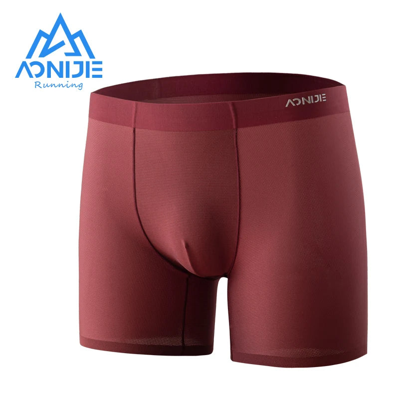 AONIJIE E7008 Men’s Sports Boxer Underwear: Breathable Anti-Friction Mid-Waist Underpants (3PCS/Box)