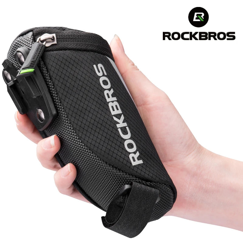 ROCKBROS Reflective Saddle Bag – Compact, Scratch-Proof, and Portable Bike Tail Seat Bag