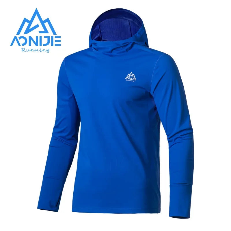 AONIJIE FM5171 Men’s Quick-Dry Hooded Long Sleeve Shirt | Breathable Sun Protection for Running