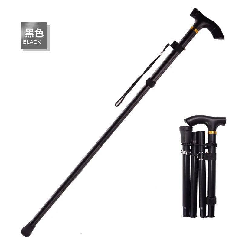 Desert Fox 4-Section Folding Walking Stick: Aluminum Alloy Telescopic Trekking Pole