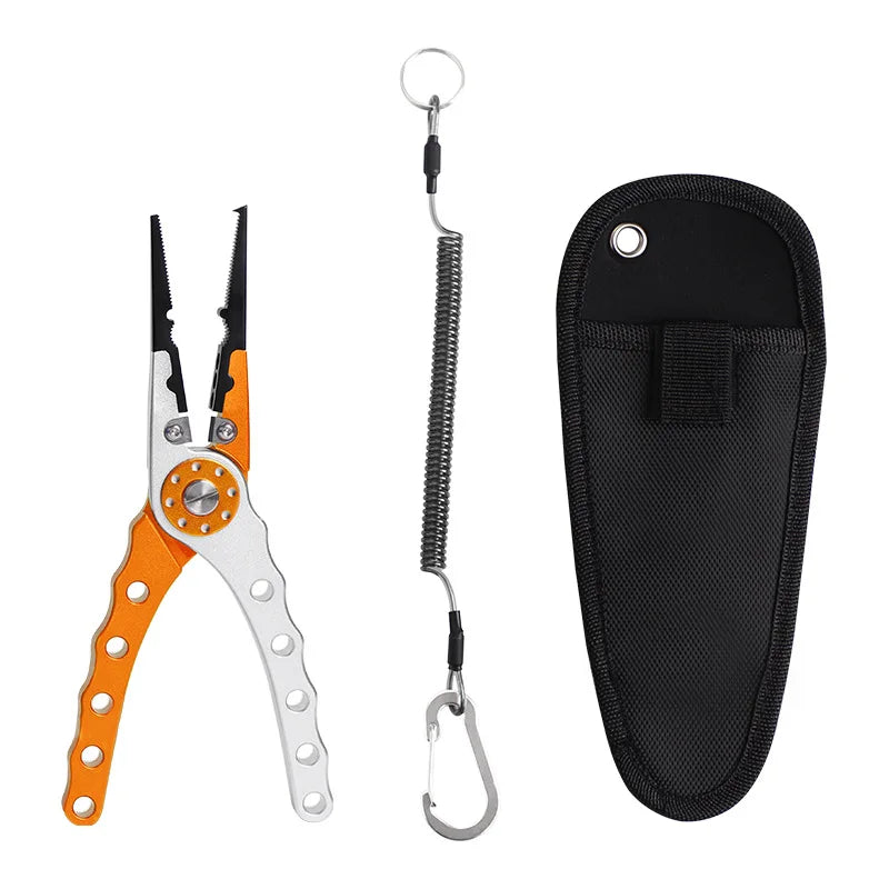 Multifunctional Fishing Pliers - Line Cutter, Knot Tier, Hook Remover, Durable Aluminum Alloy