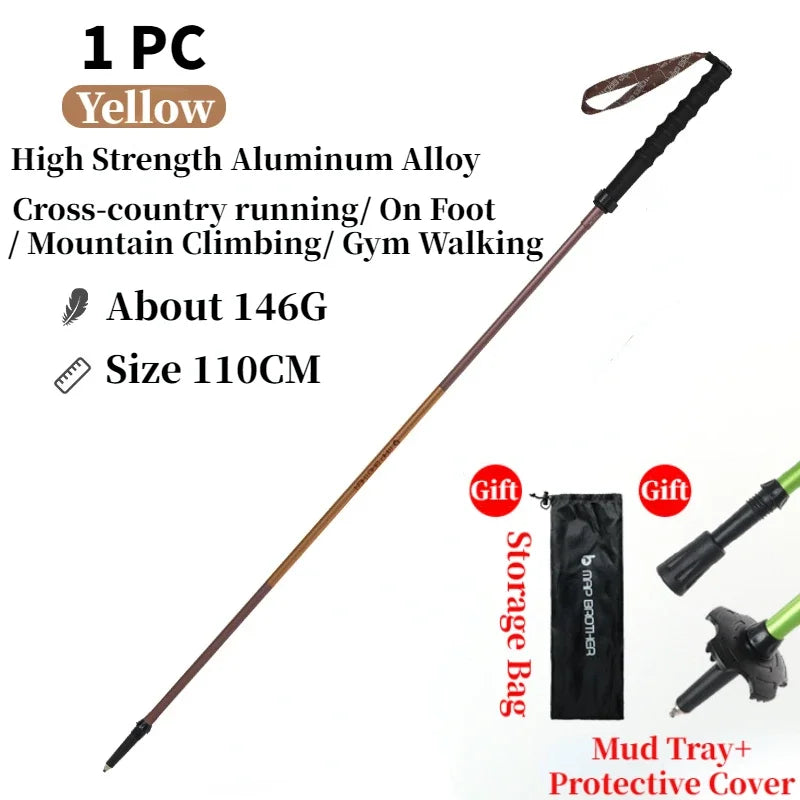 MAP BROTHER M3031 N-Pole Folding Quick Lock Trekking Poles – 7075 Aluminum Alloy Hiking Pole