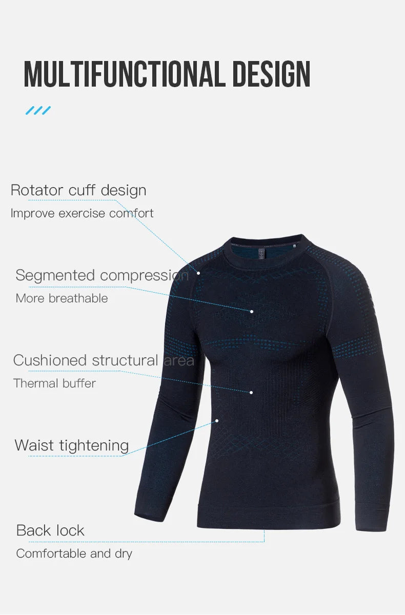 AONIJIE F5175 Unisex Wool Compression Long Sleeve Thermal Top | Outdoor Sports Base Layer