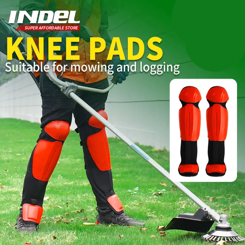 INDEL Garden Knee Pads & Brush Cutting Mask | Protective Gear for Lawn Mower & Brush Cutter