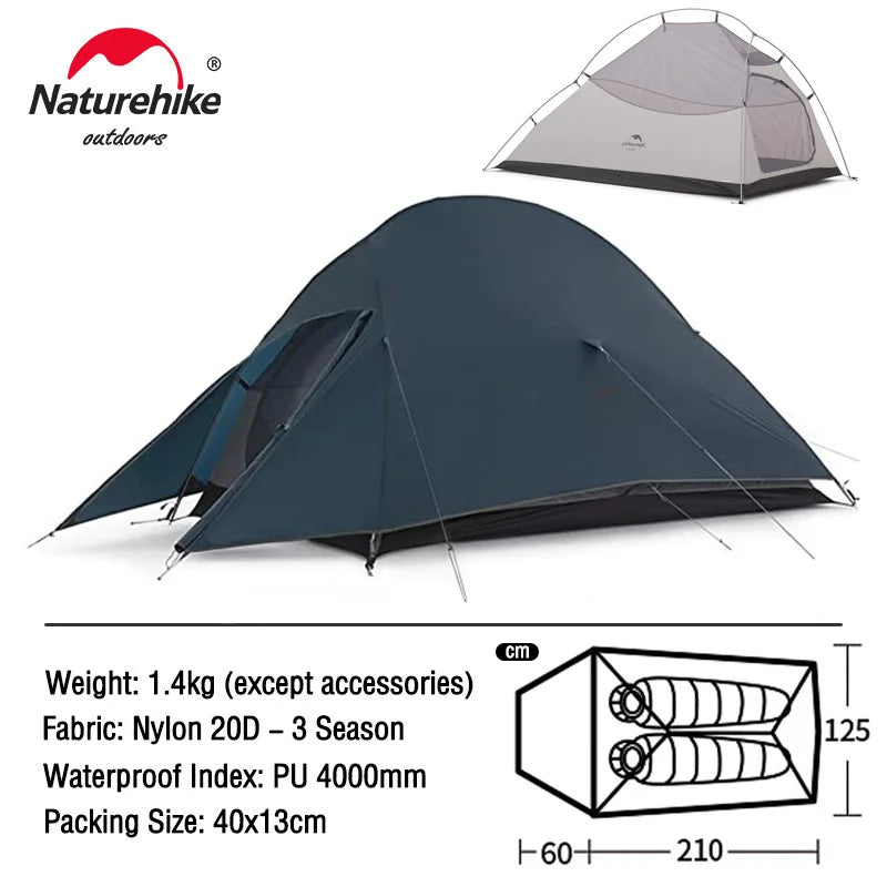 Naturehike Cloud Up Series - Lightweight, All-Season Camping Tents for 1-3 People