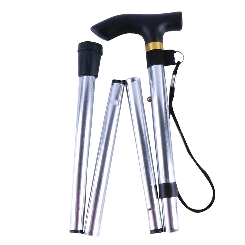 Telescopic Aluminum Alloy Walking Stick: Folding Hiking Cane for Elderly and Outdoor Activities