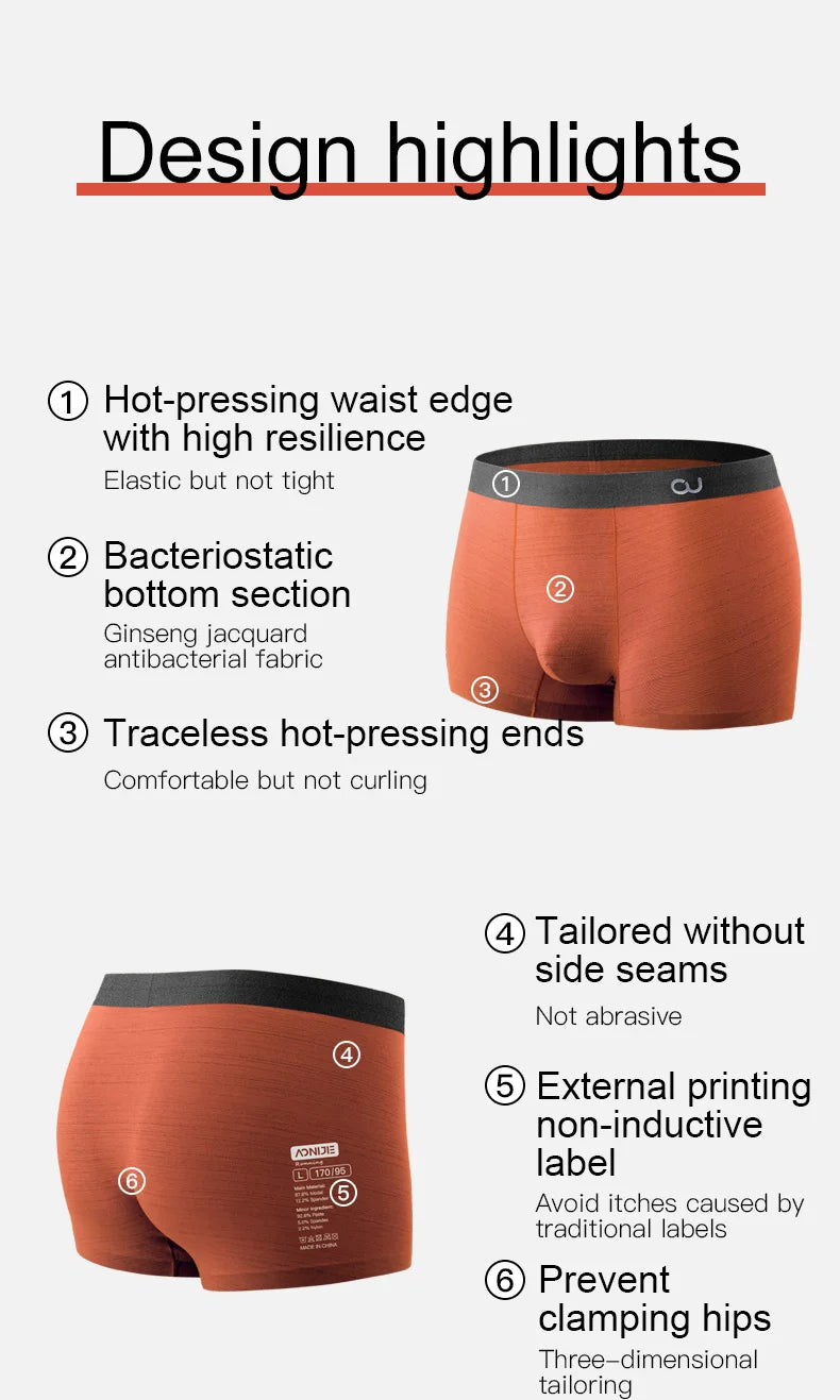 AONIJIE E7007 Men’s Quick-Dry Sports Underwear | Antibacterial Boxer Shorts (3PCS/Box)