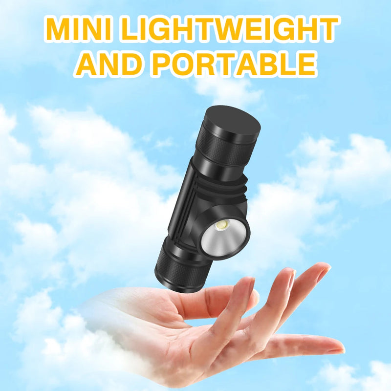 BORUiT D10/20/25 LED Mini Headlamp 3000LM USB Rechargeable High Power Headlight Head Torch