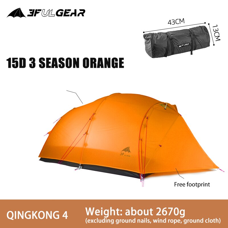 Qingkong 4 Person 3-4 Season 15D Ultralight & Waterproof