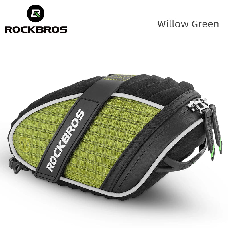 ROCKBROS 3D Shell Rainproof Reflective Saddle Bag – Shockproof Rear Seatpost Bike Bag