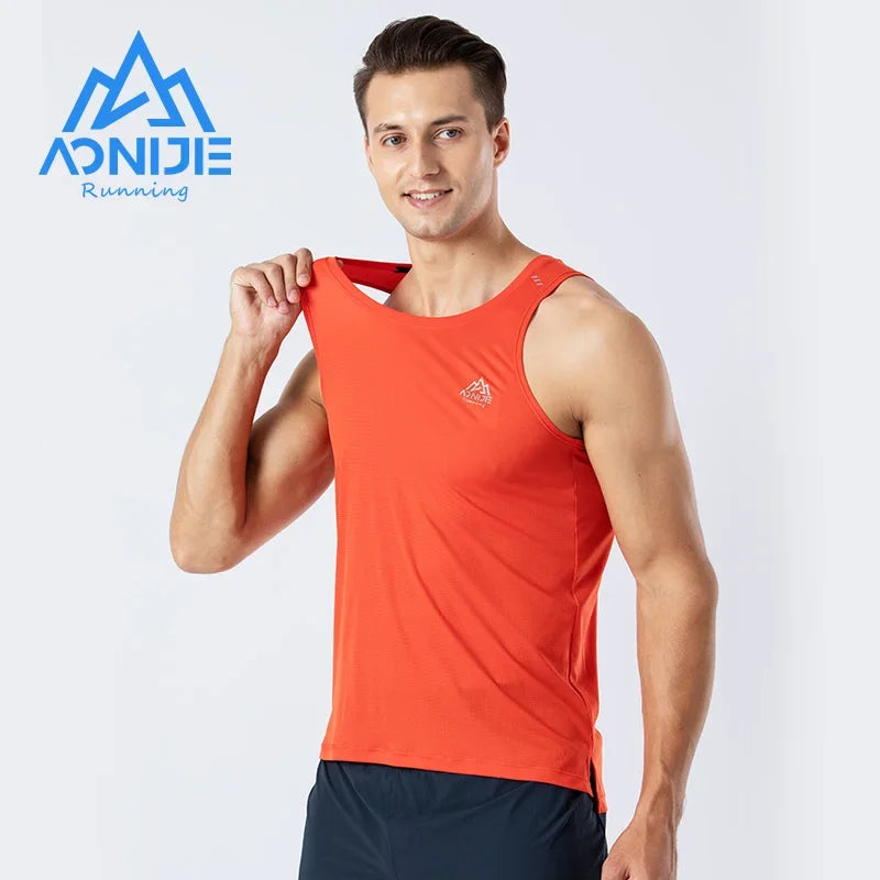 AONIJIE FM5126 Men's Quick Dry Sleeveless Running Tank Top for Marathon & Fitness