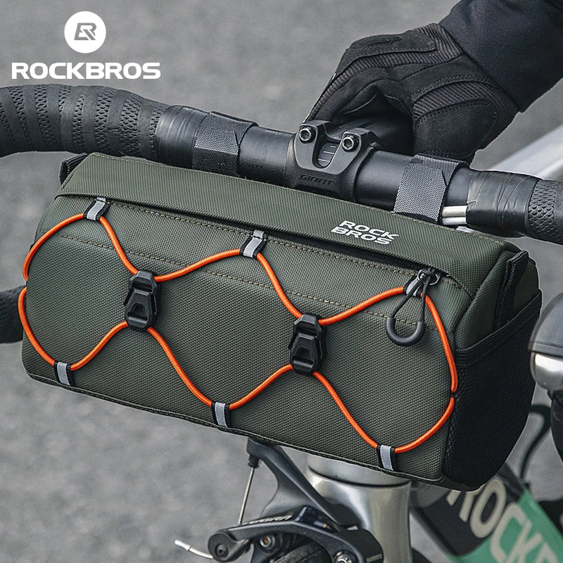 ROCKBROS 2.2L Waterproof Bicycle Front Tube Bag – Handlebar & Shoulder Bag with Reflective Design