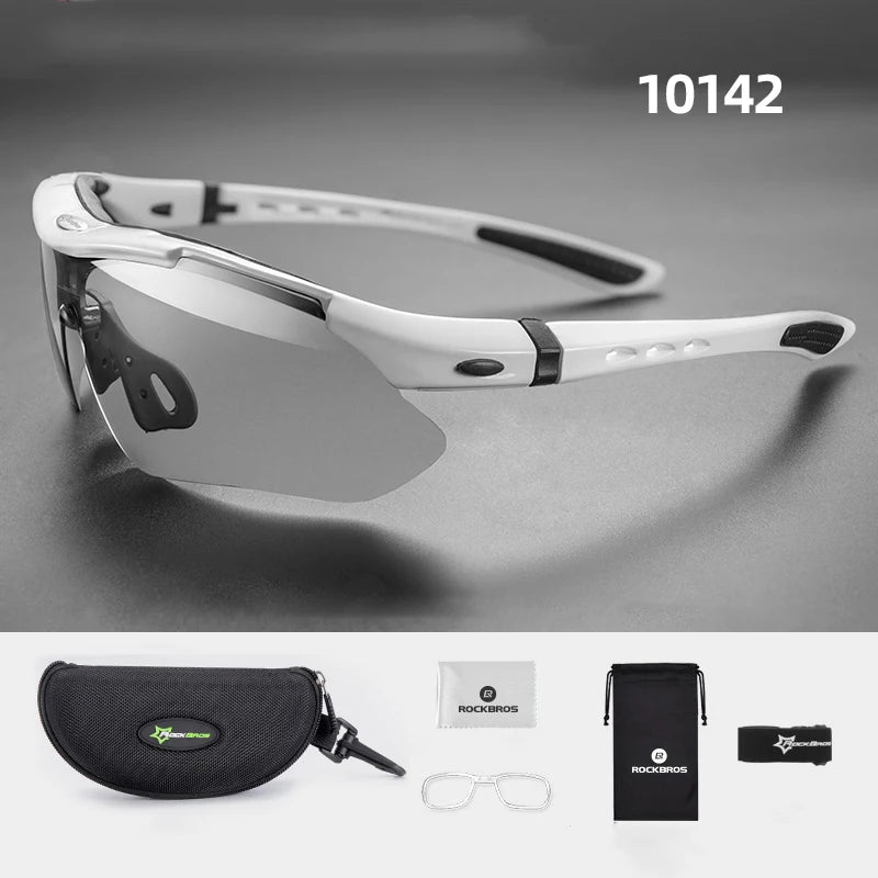 ROCKBROS Polarized Cycling Sunglasses Photochromic UV400 Protection Sports Glasses for Men & Women