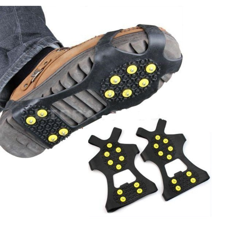 10 Studs Anti-Skid Snow Ice Thermo Plastic Elastomer Climbing Shoes Cover Spikes Grips Cleats