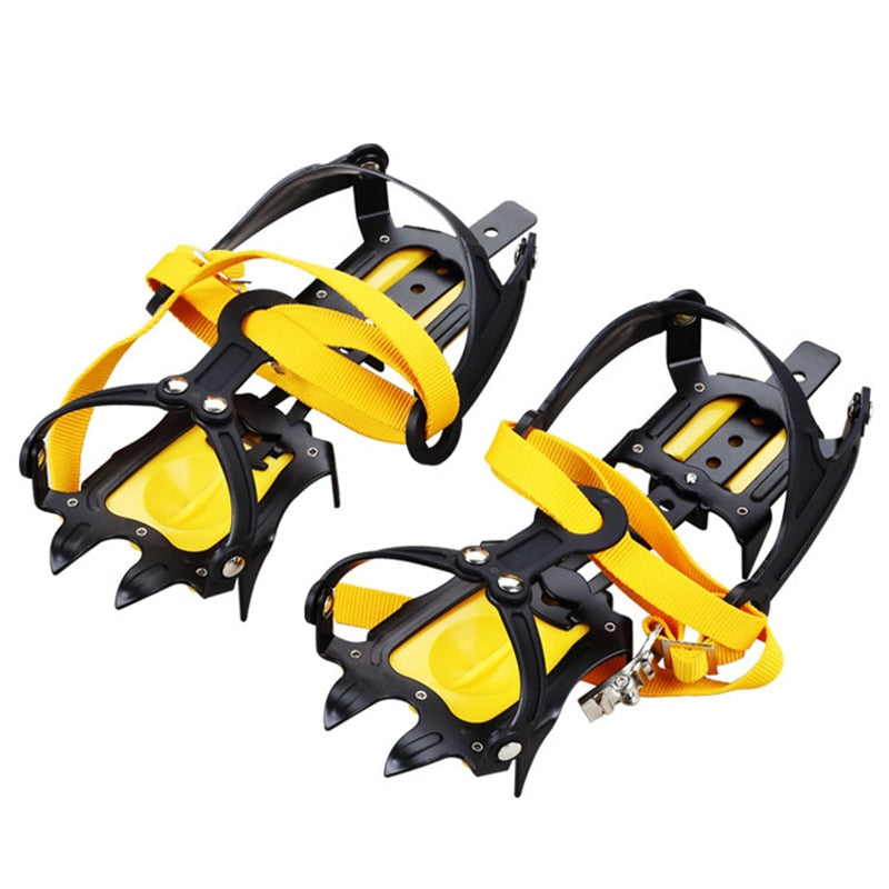 10-Teeth Outdoor Climbing Antiskid Crampons Adjustable Winter Walk Ice Mountaineering Snowshoes