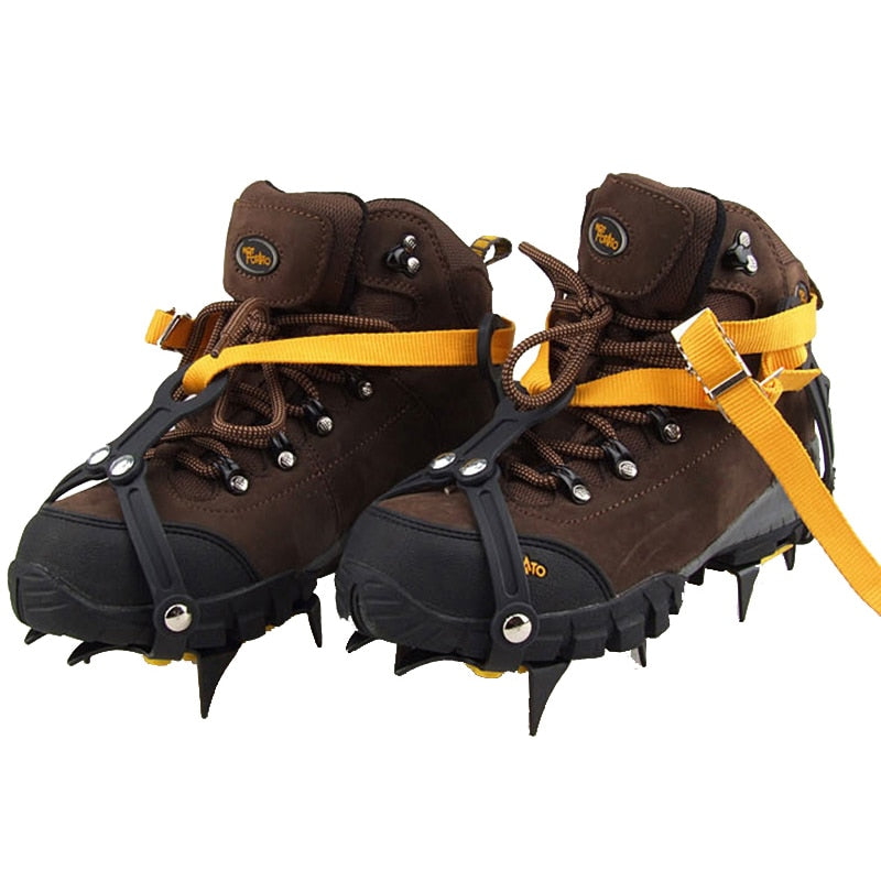 10-Teeth Outdoor Climbing Antiskid Crampons Adjustable Winter Walk Ice Mountaineering Snowshoes