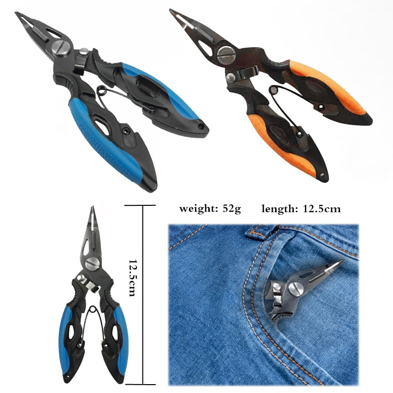 12.5cm Fishing Plier Scissor For Fishing Line Lure Cutter Hook Remover Stainless Steel Pliers