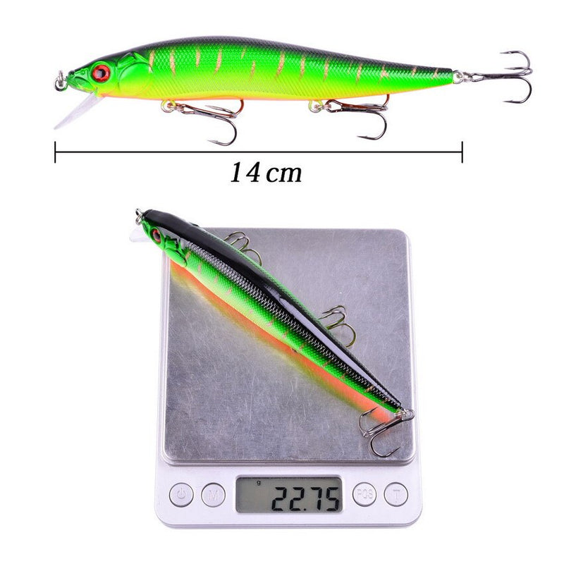 1Pcs 14cm 22.7g Topwater wobbler 3D Eyes Fishing Lure Minnow Hard Bait 3 fish Hooks Crankbait Floating Fishing Tackle