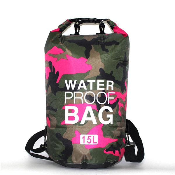 2/5/10/15L Outdoor Camouflage Waterproof Portable Rafting Diving Dry Bag Sack PVC Swimming Bags