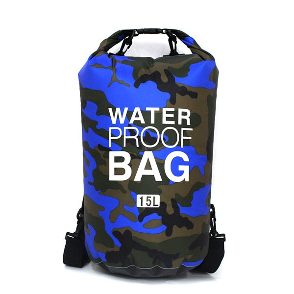 2/5/10/15L Outdoor Camouflage Waterproof Portable Rafting Diving Dry Bag Sack PVC Swimming Bags