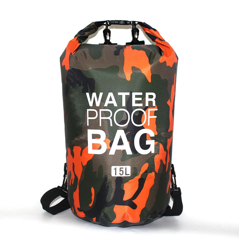 2/5/10/15L Outdoor Camouflage Waterproof Portable Rafting Diving Dry Bag Sack PVC Swimming Bags