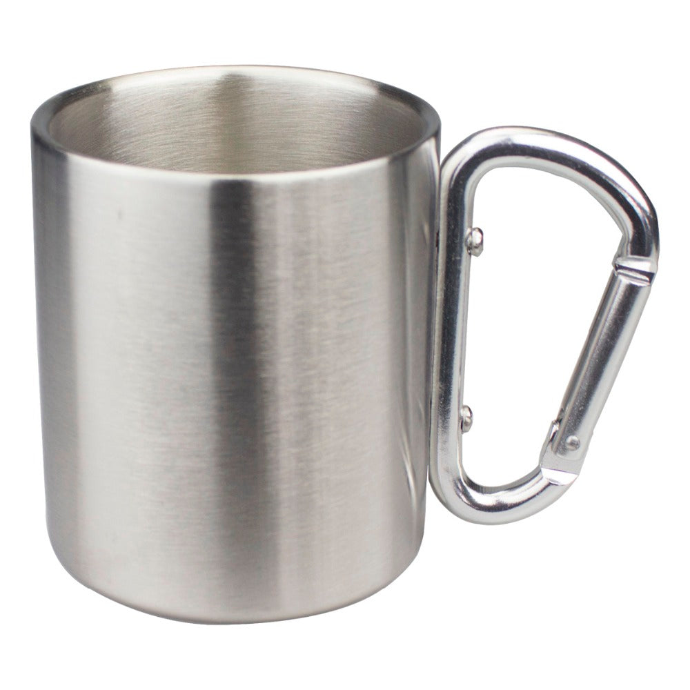 200ml,250ml,300ml Isolating Travel Mug Double Wall Stainless Steel Outdoor Cup Carabiner Hook Handle