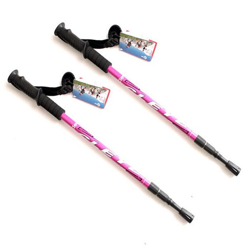 2Pc/Pair 135CM Walking Stick Trekking Aluminum Alloy Climbing Stick