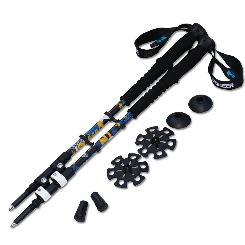 2pcs/lot 240g/pcs Trek Pole Nordic Walking Poles Telescopic Alpenstock Aluminum Alloy Shooting