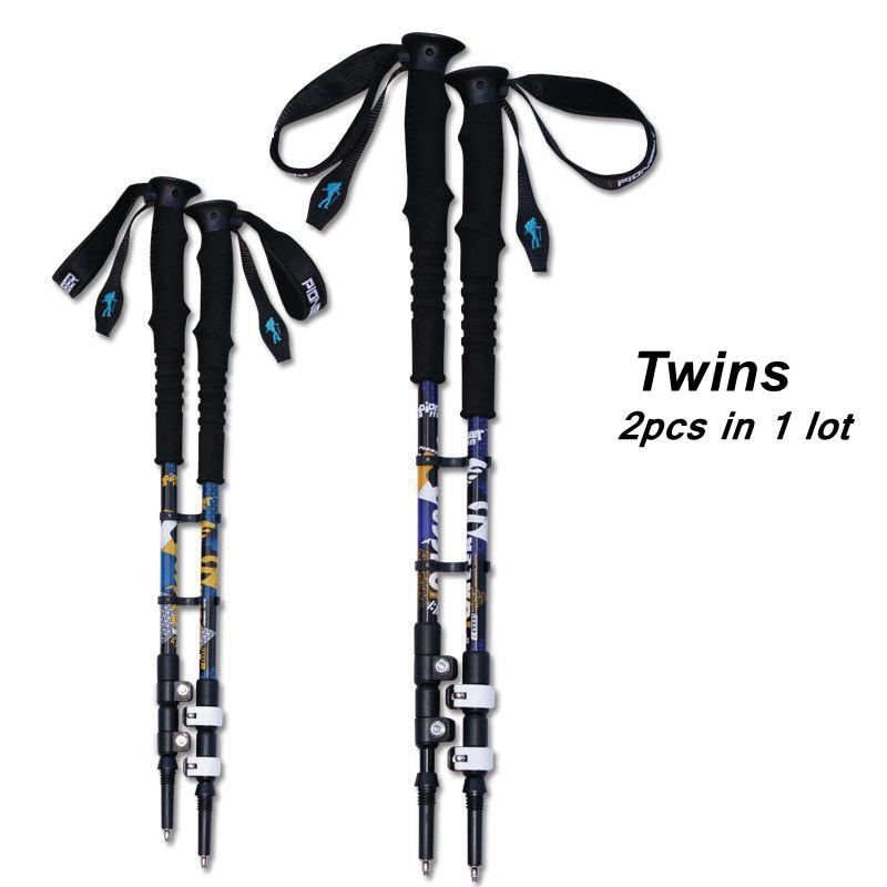 2pcs/lot 240g/pcs Trek Pole Nordic Walking Poles Telescopic Alpenstock Aluminum Alloy Shooting