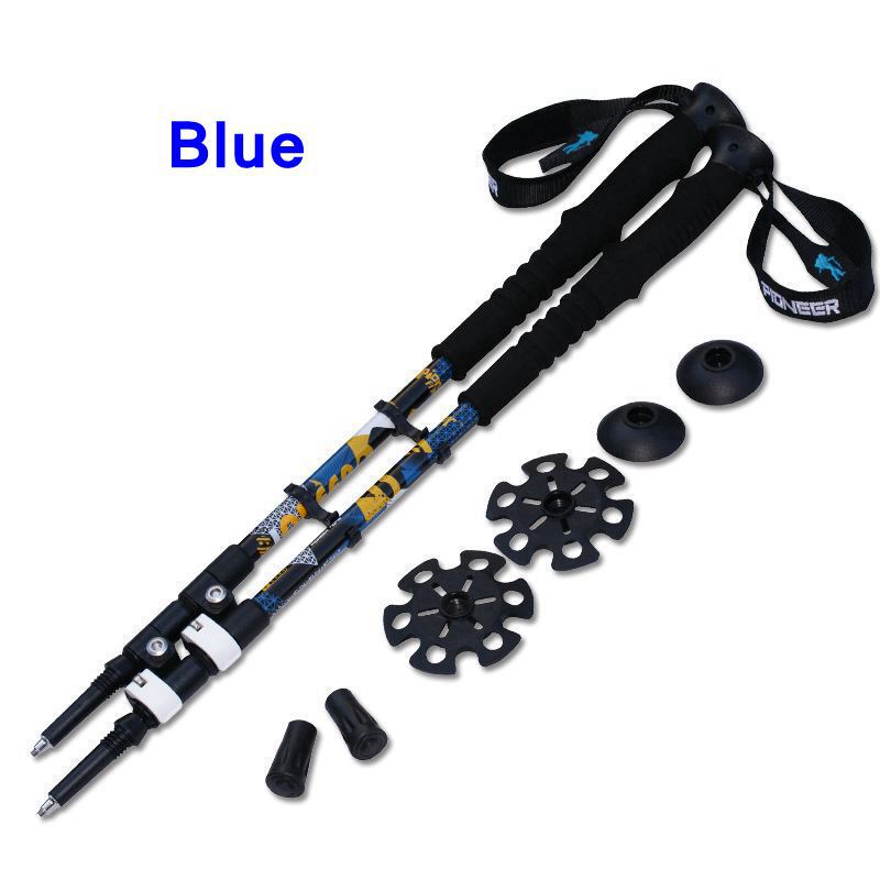 2pcs/lot 240g/pcs Trek Pole Nordic Walking Poles Telescopic Alpenstock Aluminum Alloy Shooting