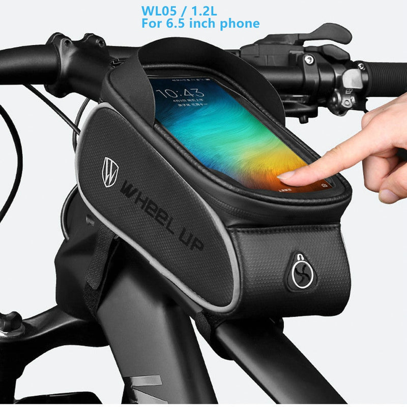 7.0 inch Touch Screen Phone Case Bag Bike Bicycle Front Top Tube Bag Waterproof Cycling Phone Mount For MTB Frame Handlebar Bag