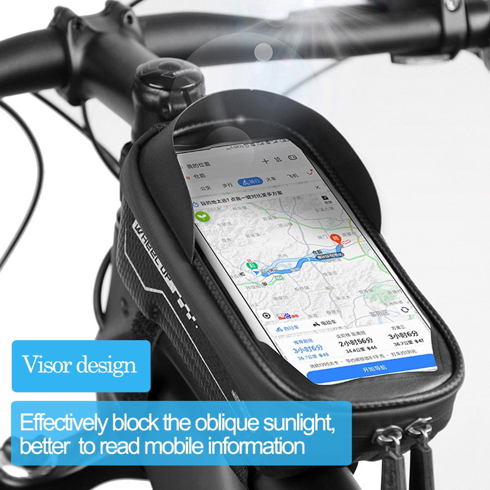 7.0 inch Touch Screen Phone Case Bag Bike Bicycle Front Top Tube Bag Waterproof Cycling Phone Mount For MTB Frame Handlebar Bag