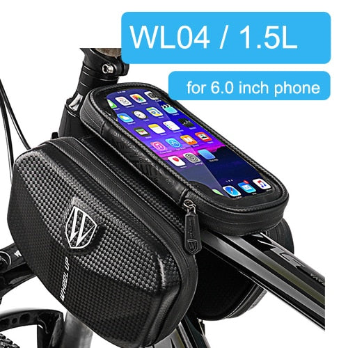 7.0 inch Touch Screen Phone Case Bag Bike Bicycle Front Top Tube Bag Waterproof Cycling Phone Mount For MTB Frame Handlebar Bag