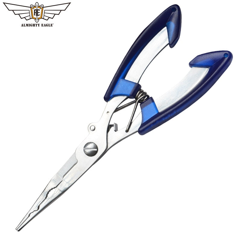 ALMIGHTY EAGLE Fishing Pliers fish line Cutter Scissors Mini fish hook remover Multifunction tools New Black Blue Beak jaw