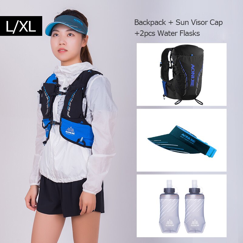 Black Ultra Vest 18L Hydration Backpack Pack Bag Soft Water Bottle Flask For Trail Marathon Race