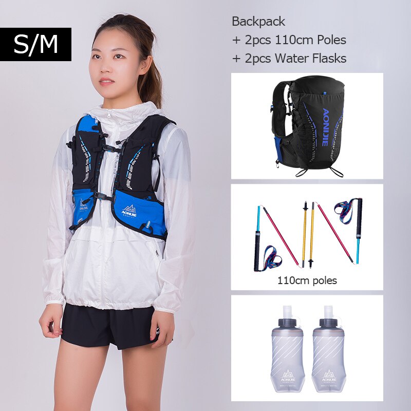 Black Ultra Vest 18L Hydration Backpack Pack Bag Soft Water Bottle Flask For Trail Marathon Race