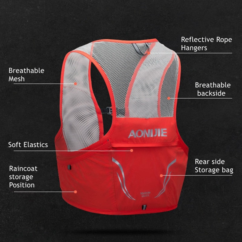 Lightweight Backpack Running Vest Nylon Hydration Pack Bag Cycling Marathon Portable