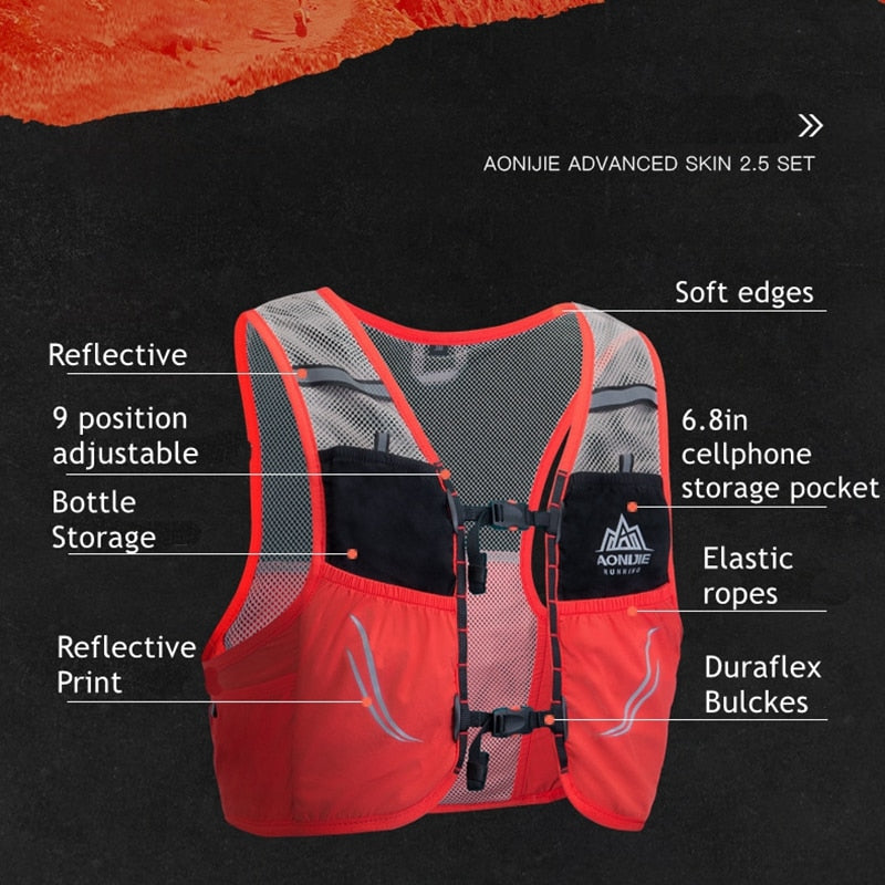 Lightweight Backpack Running Vest Nylon Hydration Pack Bag Cycling Marathon Portable